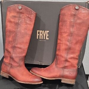 Frye Cognac Leather Tall Boots